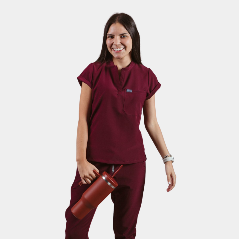 Scrub Jogger Vino Mujer Pijama Quirúrgica Jogger Antifluidos